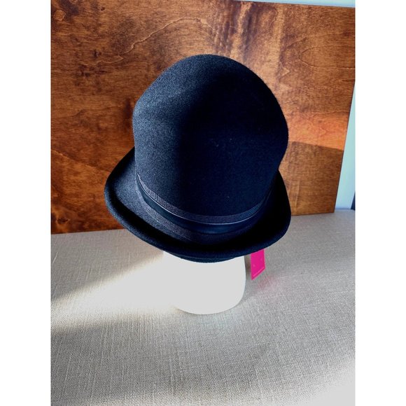 Vince Camuto Women's Ribbon Cloche Hat 100% Wool Black NWT - Picture 3 of 8